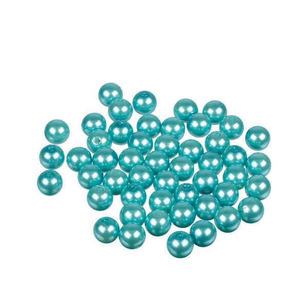 Бусины пластик ⌀10 мм, 50±2 шт, №32 яр.голубой, Zlatka PB-3