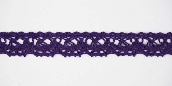 Кружево вязаное (тесьма) 16 мм цв.фиолетовый, Alfa, 25 метров, AF-093-118