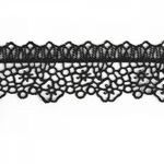 Кружево гипюр (плетёное) 45 мм, диз.2501 цв.03 черный уп.13.71м, Kruzhevo