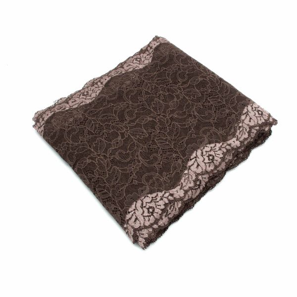 Кружево бельевое эластичное 235 мм / 10 м, коричневый