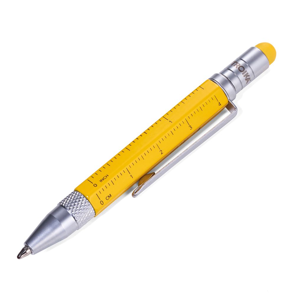 Ручка шариковая Troika многофункциональная Construction Liliput, металл, 8.2х0.8х1.1 см, желтый