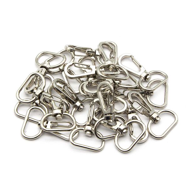 Карабин металл 20.0 мм (41х26 мм), цв.никель, 20 шт