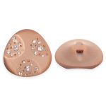 Пуговицы на ножке пальтовые со стразом (пластик) 676415 (коричневый), 4 шт