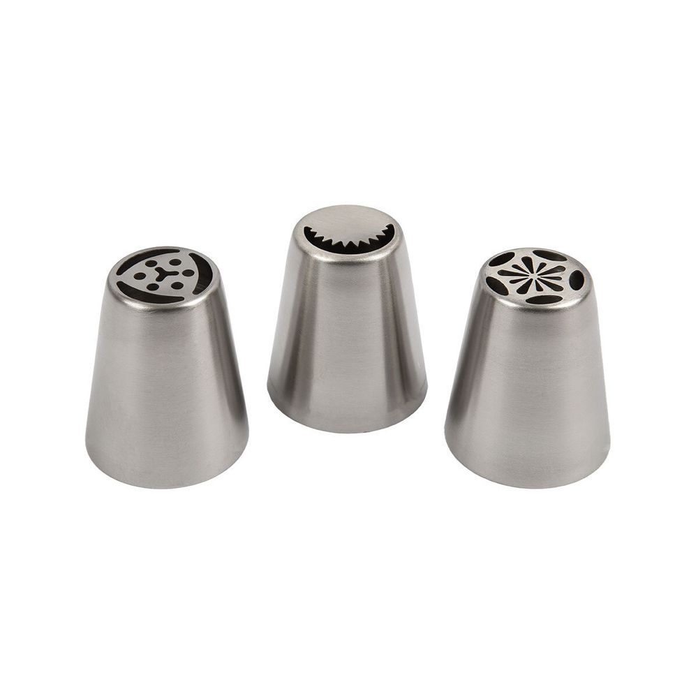 Набор кондитерских насадок металл, 3 шт, №02 металл, S-Chief SHF-0118