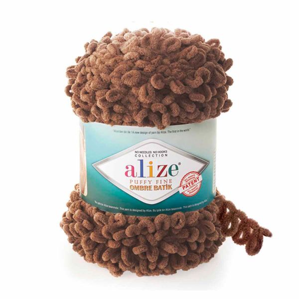 Пряжа Alize (Ализе) Puffy Fine Ombre Batik / уп.1 мот. по 500 г, 73м, 7262 бежевый A