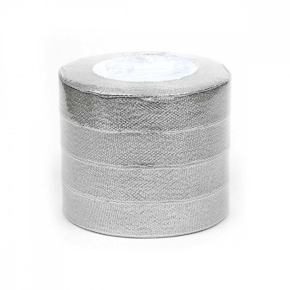 Лента парча 20 мм, цв. серебро For Hobby 4шт*22.85м (±1м)
