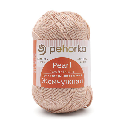 Пряжа Пехорка Жемчужная / уп.5 мот. по 100 г, 425 м, 390 светлый песок