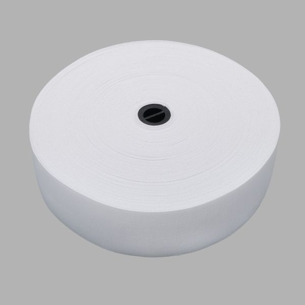 Резинка вязаная 45.0 мм / 25 метров, 4.1 г/см, эластичность 220%, белый, ТВ-45