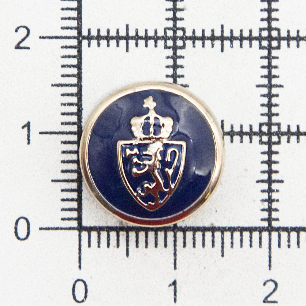 Пуговицы на ножке 24L (15мм), пластик (g.blue (синий/золото)), 36 шт, PS39