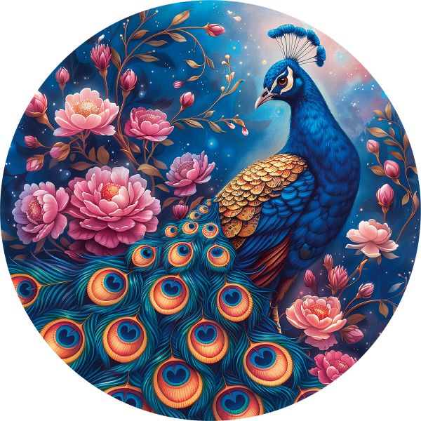 Пазл фигурный деревянный 163 элемента, PZLF-021 Придворный павлин, Фрея