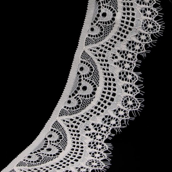 Кружево эластичное (стрейч) 60 мм / 13.71 метра, C571 молочный