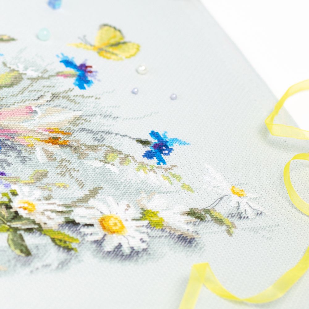 Набор для вышивания нитками Чудесная игла Premium 310-227, Нежный дуэт, 40х25 см