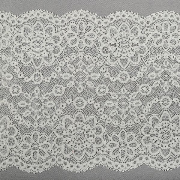 Кружево бельевое эластичное 185 мм / 25 м, 245, цв.004 сумрачно-белый, Kruzhevo