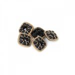 Пуговицы на ножке металлические 28L=18мм, С-MP07 цв.золото/черный, 5 шт