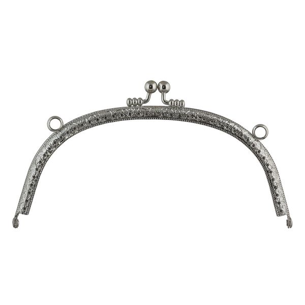 Застежка для сумки фермуар 16.5х7.5 см, 5 шт, 01 серебро, Gamma FER-10