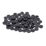 Пуговицы 4 прокола 17L (10,5мм), пластик (Blk-02 черный), 72 шт, CN 2801