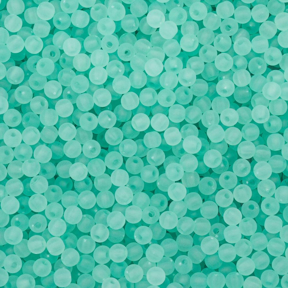 Бусины пластик ⌀6 мм, 500 г, полупрозначные матовые, 004 бирюзовый, 7728462
