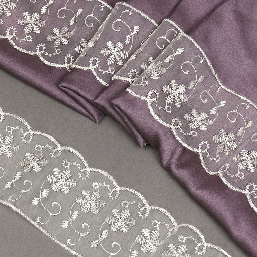 Кружево капроновое 65 мм / 13.7 м, 30011 цв.002 бл.желтый, Kruzhevo