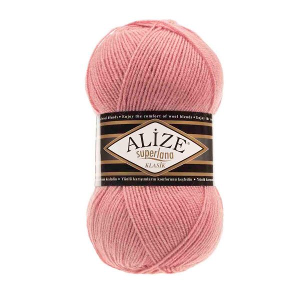 Пряжа Alize (Ализе) Superlana klasik / уп.5 мот. по 100 г, 280м, 144 темная пудра A