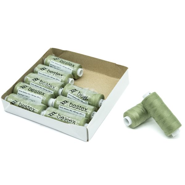 Нитки швейные бытовые Bestex 40/2, 365 м (400 ярд) / 10 кат., 144 серо-зеленый