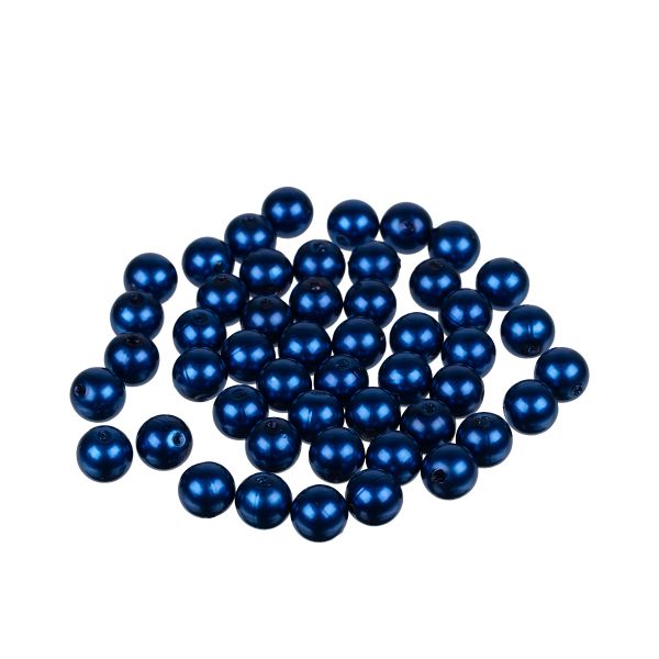 Бусины пластик ⌀10 мм, 50±2 шт, №59 т.васильковый, Zlatka PB-3