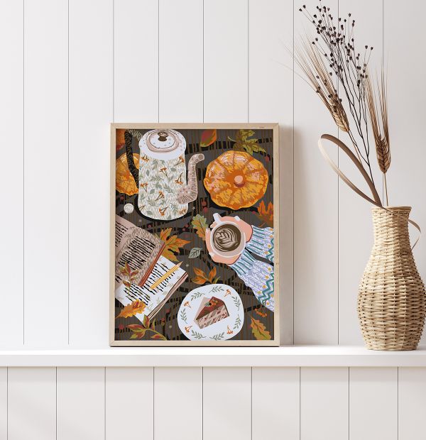 Картина по номерам Фрея, на картоне Осенний уют, 40х30 см