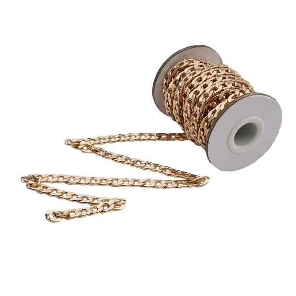 Цепь металл 8х11х5м, 10 м, золото