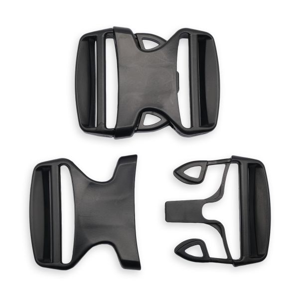 Фастекс (пряжка трезубец) пластик 50 мм, 20 шт, ПФЛ, черный