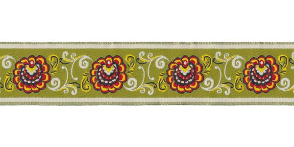 Лента (тесьма) жаккардовая 35.0 мм / 10±0.5 метров, зеленый, Gamma DBTRJ-84