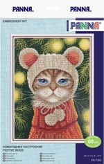 Набор для вышивания нитками Panna, Новогоднее настроение 16х21 см