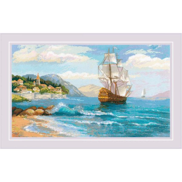 Набор для вышивания нитками Риолис, К далеким берегам 60х35см