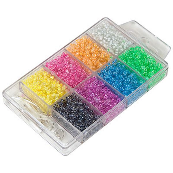 Набор бисера для рукоделия №6 ассорти прозр. с цвет. отверстием, Zlatka SNB