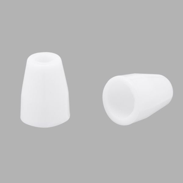 Наконечник для шнура пластик 12.2х9 мм, отв.3.8 мм, 50 шт, глянцевый белый, PNK01