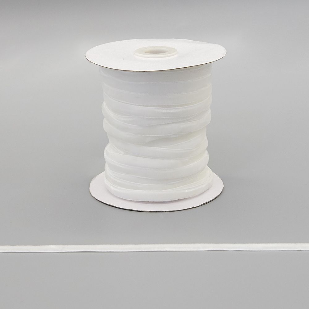 Лента бархатная (тесьма) 06.0 мм / 32.9±2 метров, 0081-0701 (8501 белый)