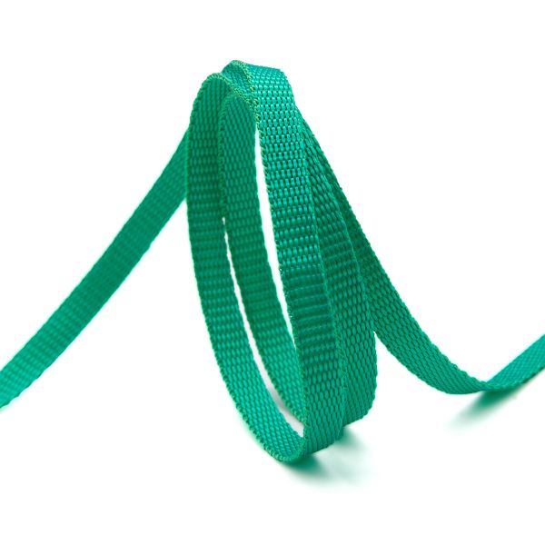 Стропа (ременная лента) 10 мм / 25 метров, толщ. 1.0 мм, [5.5 г/пог.м], 100% п/п, 16 зеленый