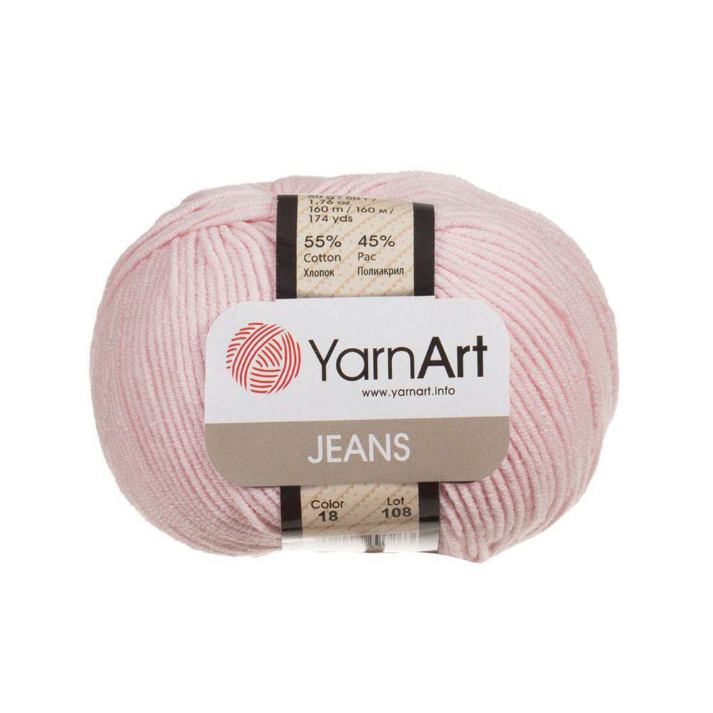 Пряжа YarnArt (ЯрнАрт) Jeans / уп.10 мот. по 50 г, 160м, 18 бл.розовый