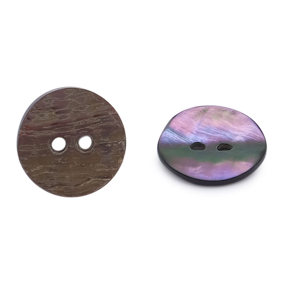 Пуговицы на 2 прокола 24L (15мм), ракушка (B-Grey (серый)), CN-S003A, 36 шт