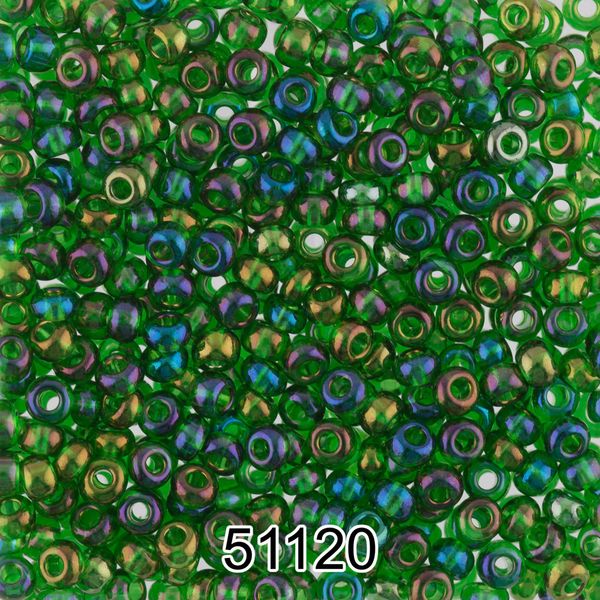 Бисер Preciosa 10/0 (2.3 мм), 500 г, 51120 (Ф059) зеленый/меланж