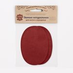 Заплатка, замша, овал средний 10х14см с перфорацией, 2 шт в уп, 100% кожа, 31 бордовый