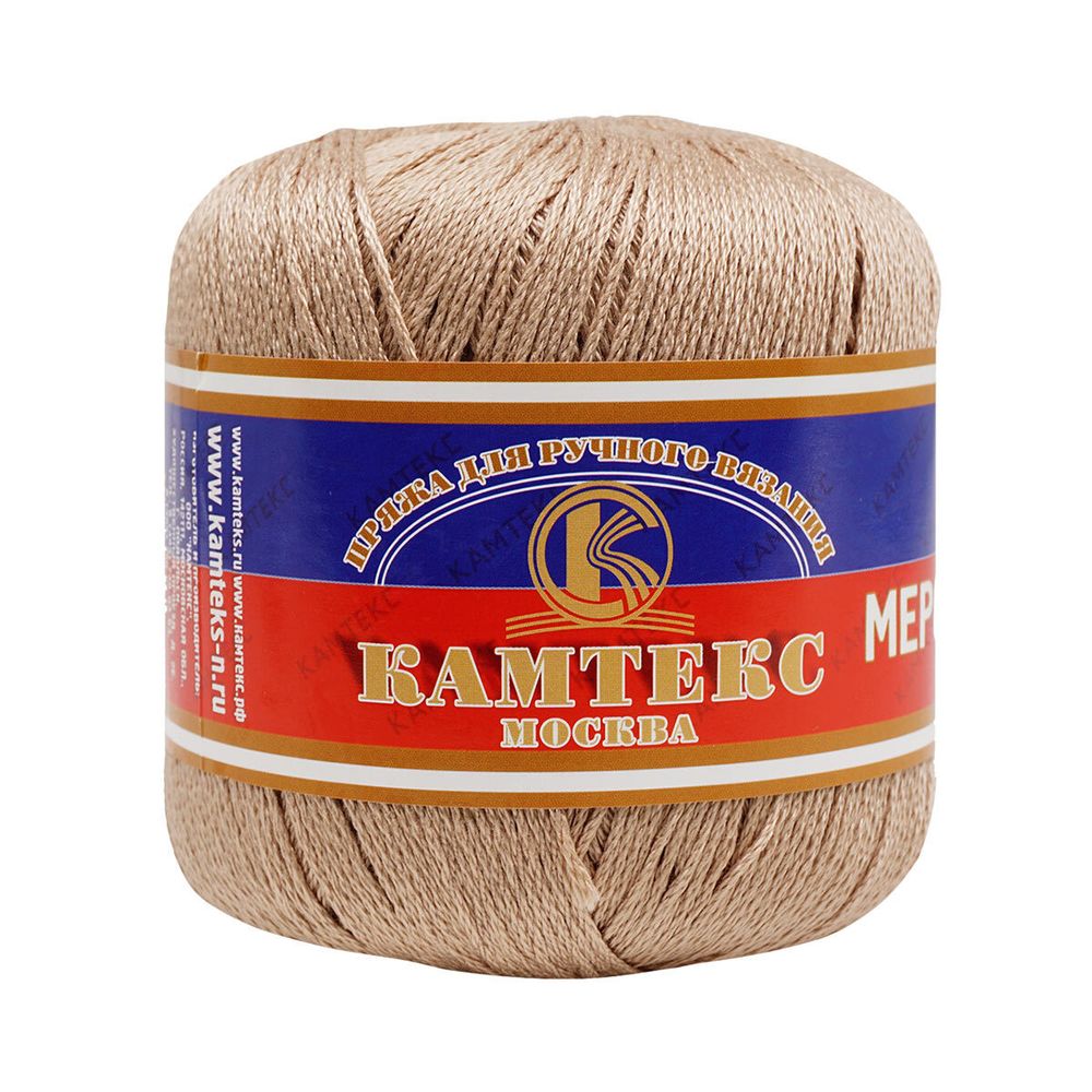 Пряжа Камтекс Мерсеризованный хлопок / уп.10 мот. по 50 г, 200 м, 005 бежевый