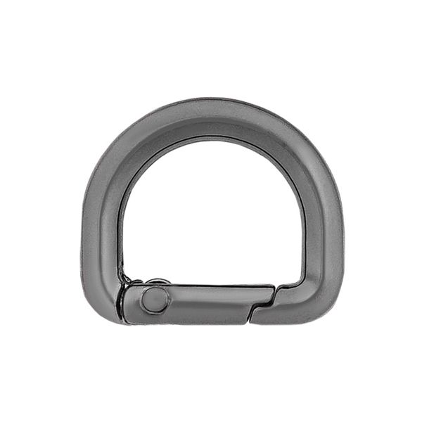Карабин металл полукольцо 15 мм, олово (черный никель), MB_2232, 6 шт