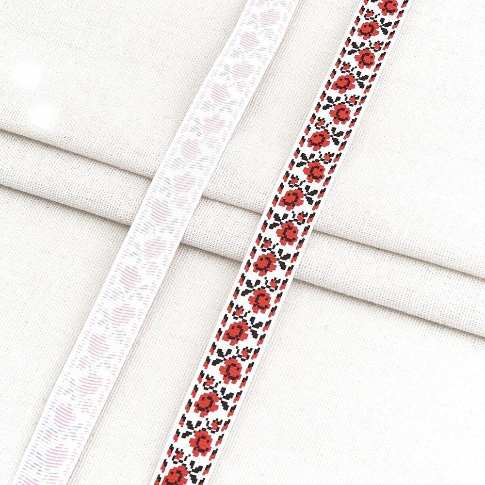 Лента репсовая (в рубчик) с принтом 15.0 мм / 45.72 метра, 1503 Узор