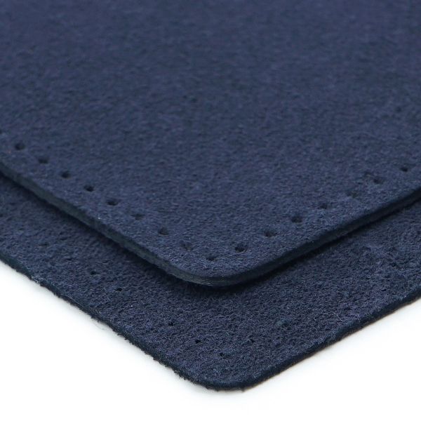 Заплатки пришивные из замши, квадрат 8см с перфорацией, 2 шт, 100% кожа, 22 темно-синий, 59122