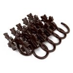 Крючки шторные для карниза навесные ⌀6 мм, 10 шт, 02 коричневый, Sofi H10