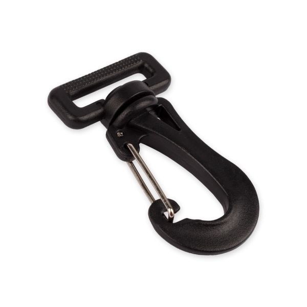 Карабин пластик с металлической застежкой 25 мм, 50 шт, черный, Gamma GHB001