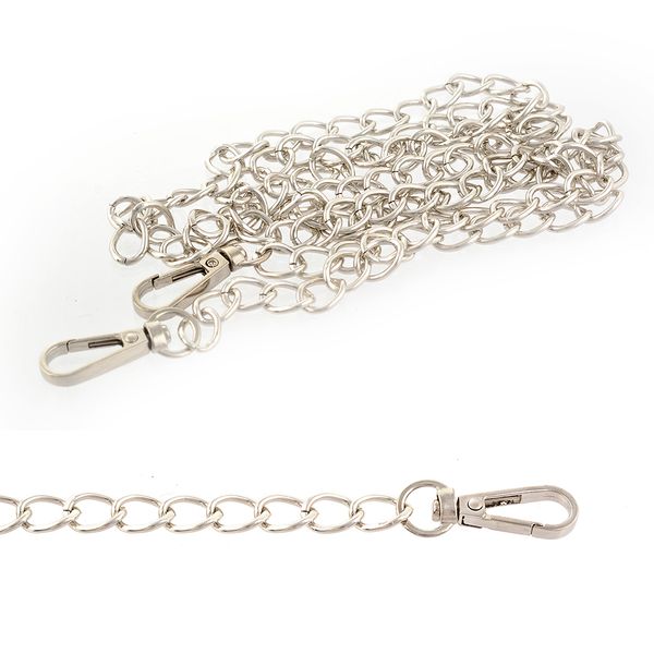 Цепочка для сумки с карабинами металл 107935 1200 мм толщ.10 мм, цв. никель уп. 1 шт