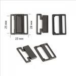 Пряжка-застежка для купальников металл 25.0 мм, 123SW цв.черный никель уп.10 шт