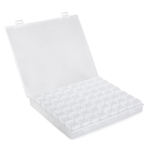 Органайзер для бисера с ячейками 21х17.5х2.6 см, 56 яч., пластик, прозрачный, Gamma ОМ-056