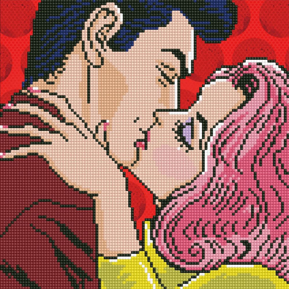 Алмазная (кристальная) мозаика Фрея, Поцелуй, Поп-30х30 см Алмазная (кристальная) мозаика Фрея, Поцелуй, Поп-30х30 см