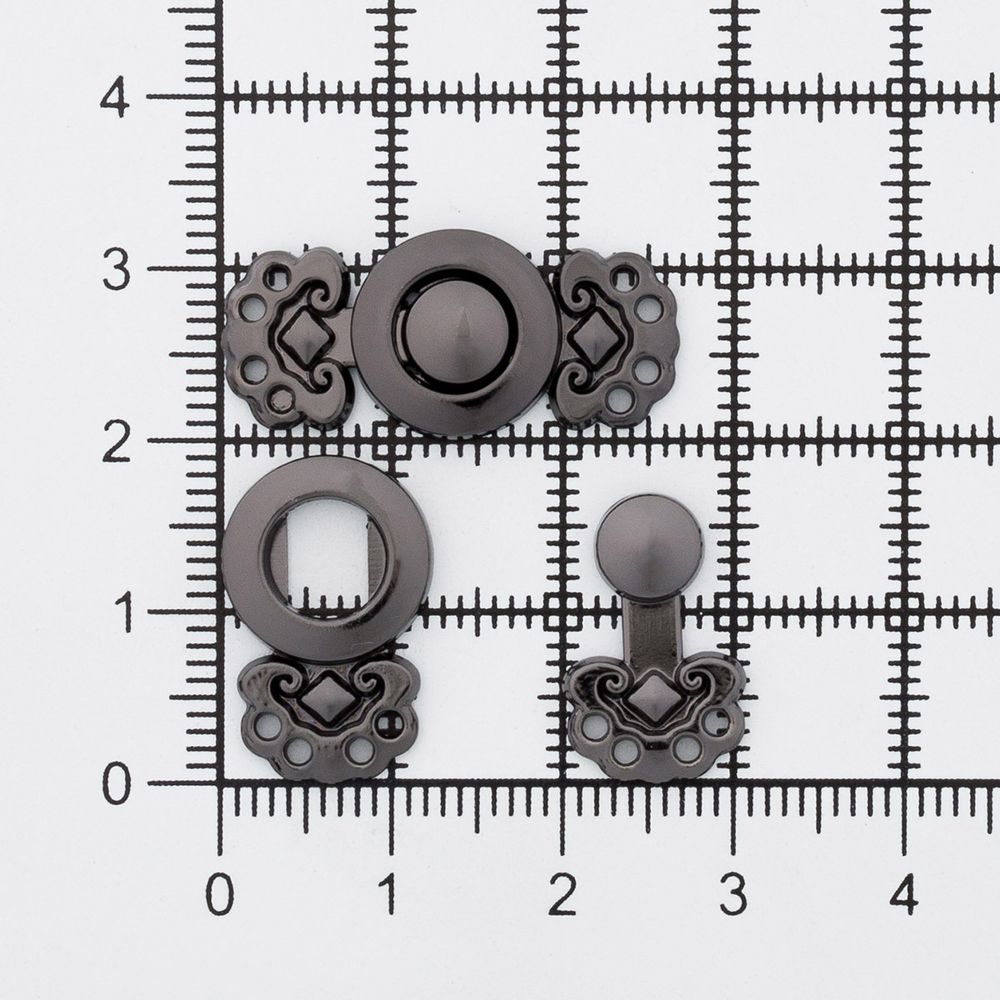 Крючки пришивные декоративные 25х12 мм, pewter, 10 шт